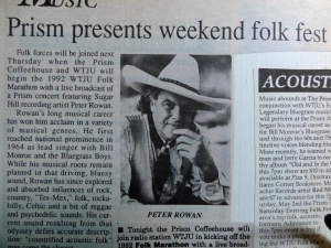 Peter Rowan 1992 Article First Broadcast